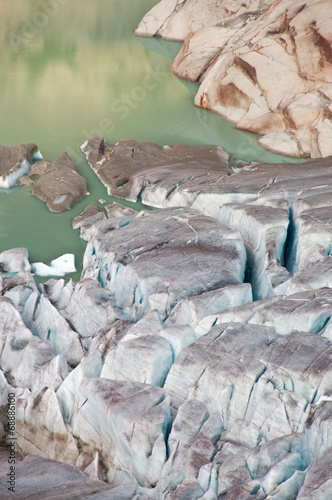 Rhonegletscher mit Gletschersee - Quelle der Rhone beim Furkapass photo