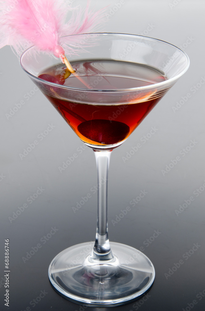 Cherry cocktail on a gray background Cherry cocktail on a gray background