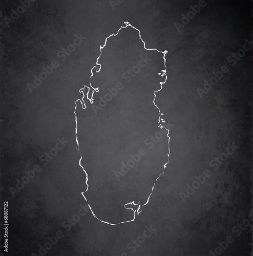 Qatar map blackboard chalkboard vector