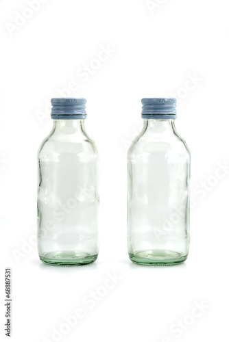 two of glass bottle