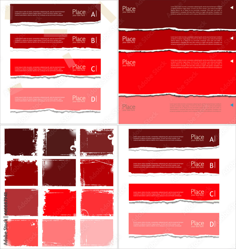 Torn paper background with space for text, collection