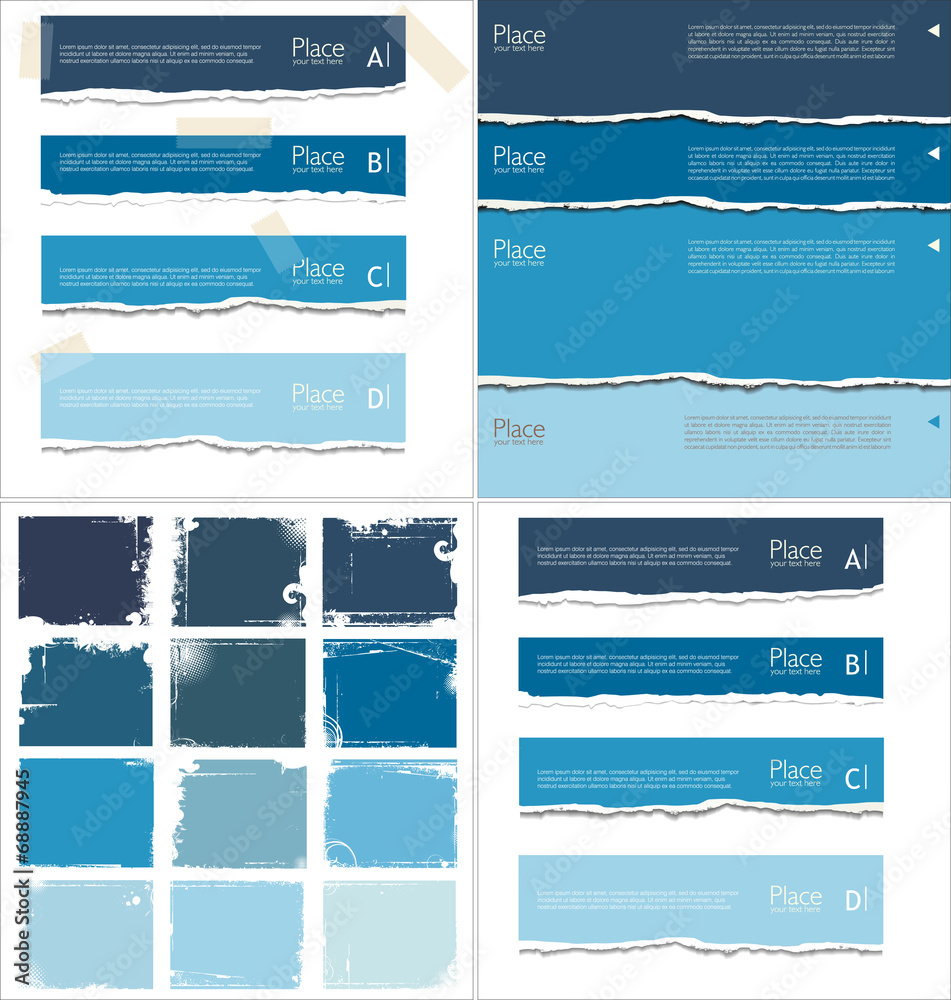 Torn paper background with space for text, collection