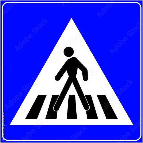 CARTELLO AZZURRO PASSAGGIO PEDONALE