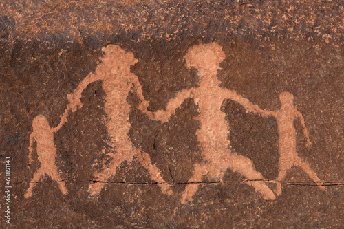 Obraz na plátně Ancient Petroglyph People