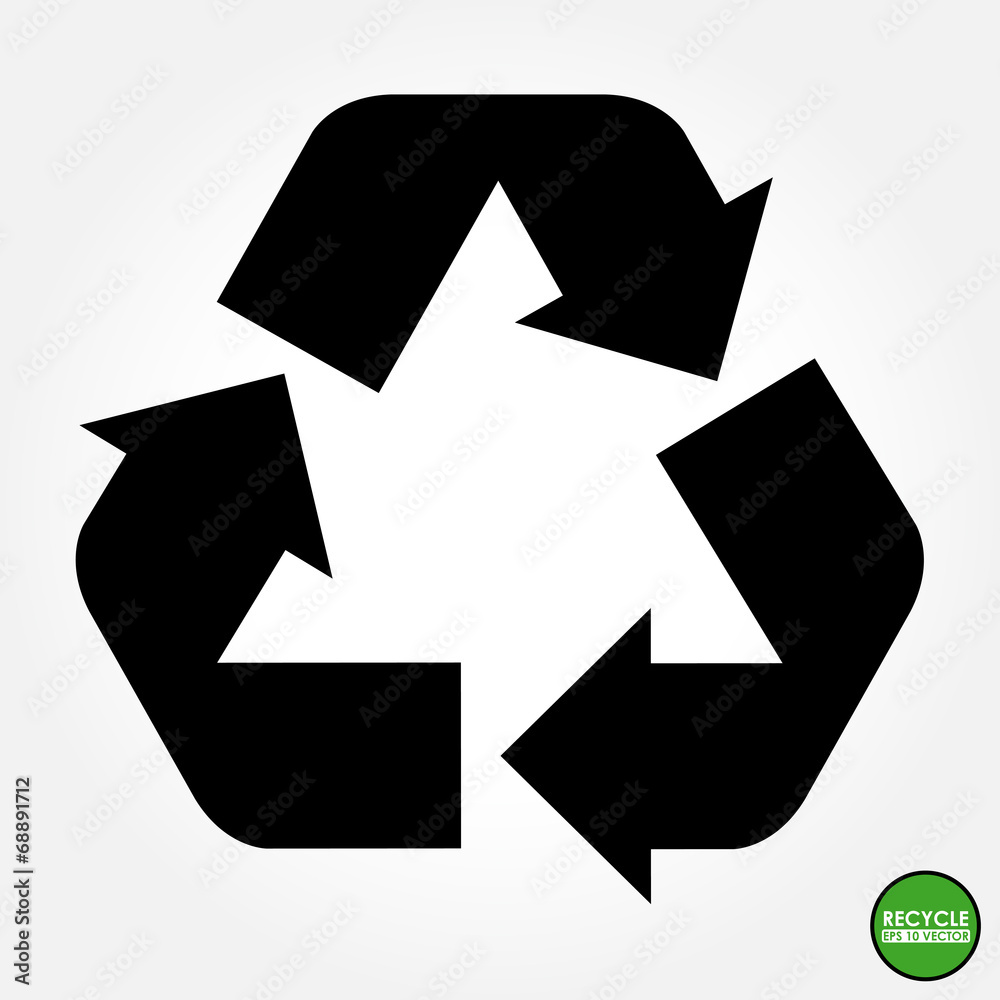 Recycle sign in black color Recycle sign in black color