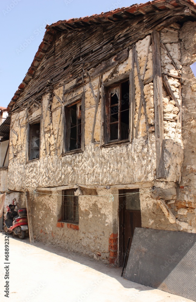 An old rundown building in Calis, Turkey
