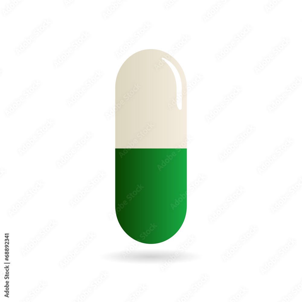 Medicine - pill or capsule vector icon on white background Medicine - pill or capsule vector icon on white background