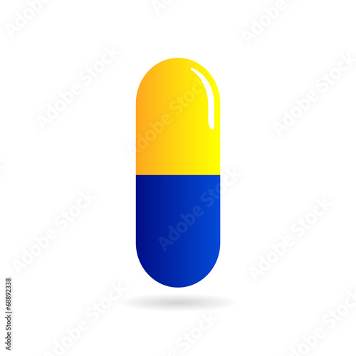 Medicine - pill or capsule vector icon on white background