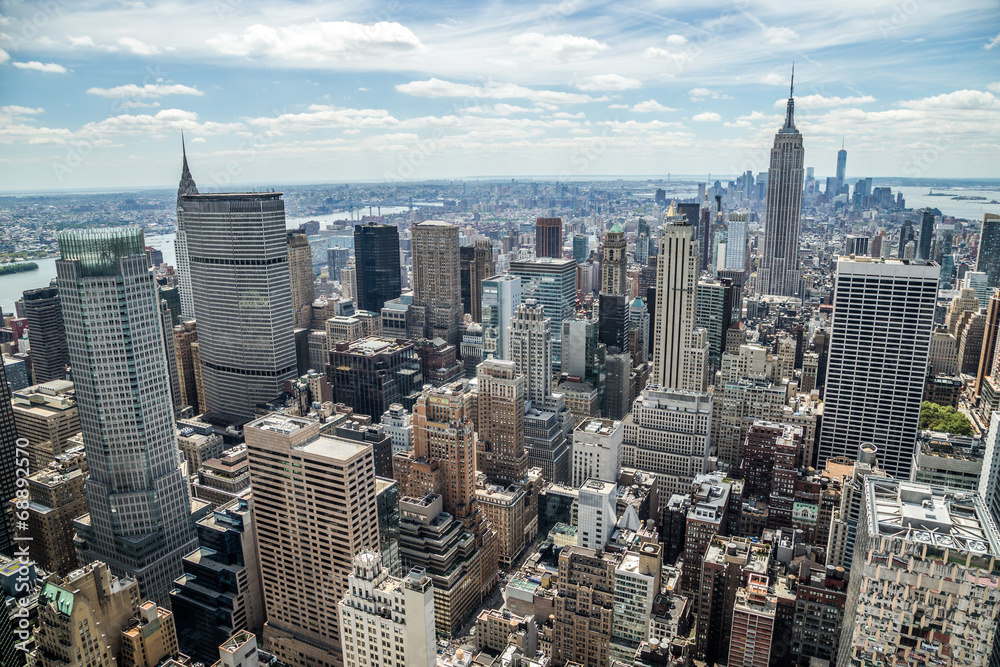 New York City Manhattan midtown buildings skyline view