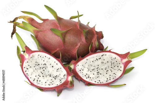 Dragon fruit isolated on the white background