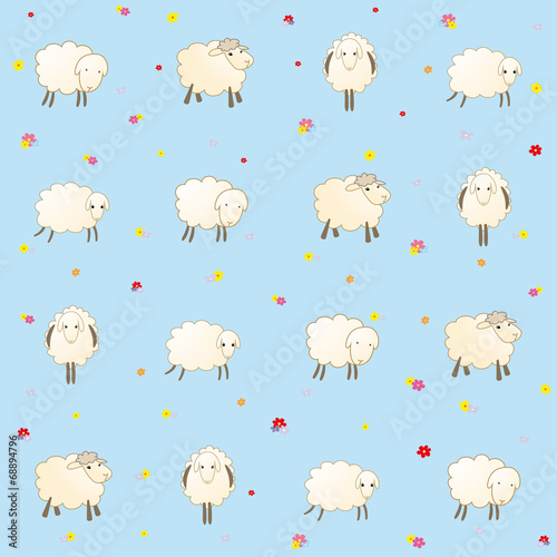 blue baby wallpaper with sheep