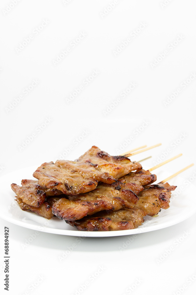 Traditional Thai style grilled pork