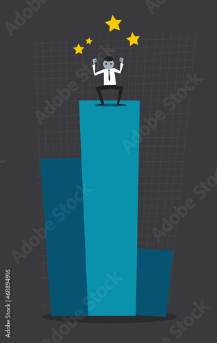 Profit leader drawing concept. Vector. Illustration.