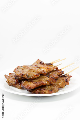 Traditional Thai style grilled pork