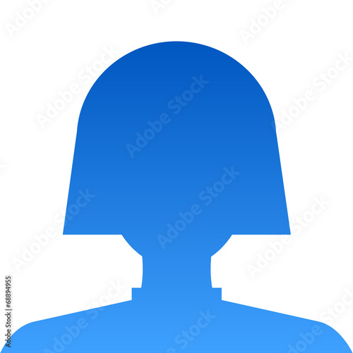 Avatar internet social female profile in blue. Vector