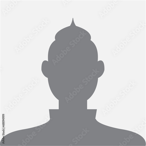 Male profile avatar icon dark grey on grey background use for so