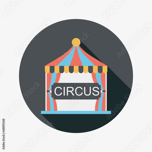 circus flat icon with long shadow