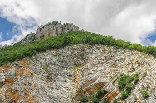 Limestone Quarry, Thailand The limestone from the mines photo