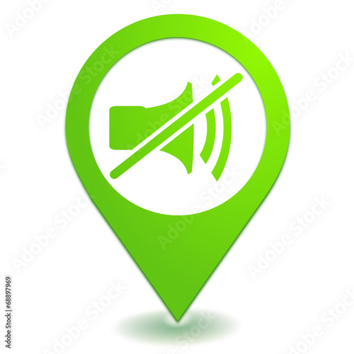 muet sur symbole localisation vert