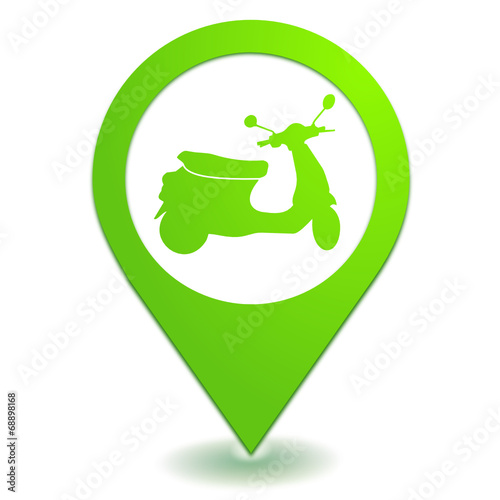 scooter sur symbole localisation vert
