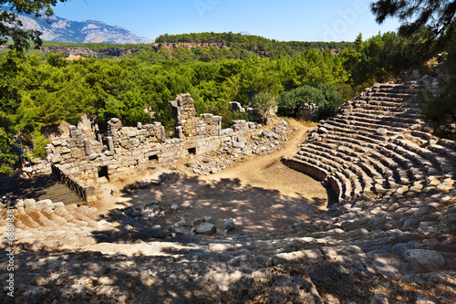 Old amphitheater Phaselis in Antalya, Turkey photo
