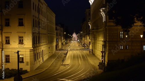Brno city night timelapse
