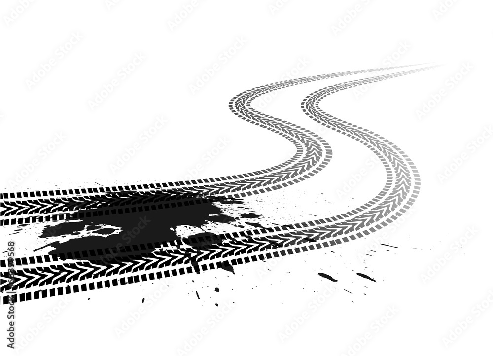 Fototapeta premium tread silhouette in the term in style grunge