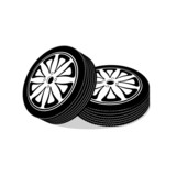 automobile wheels on a white background