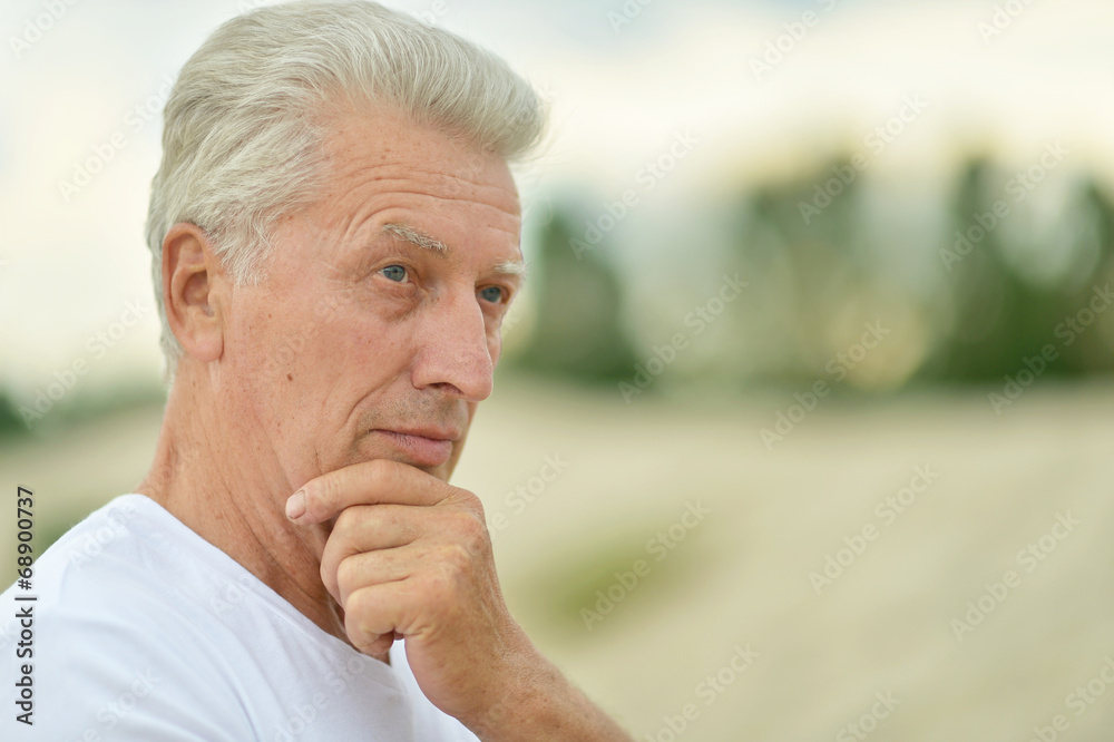 Thoughtful senior man Thoughtful senior man