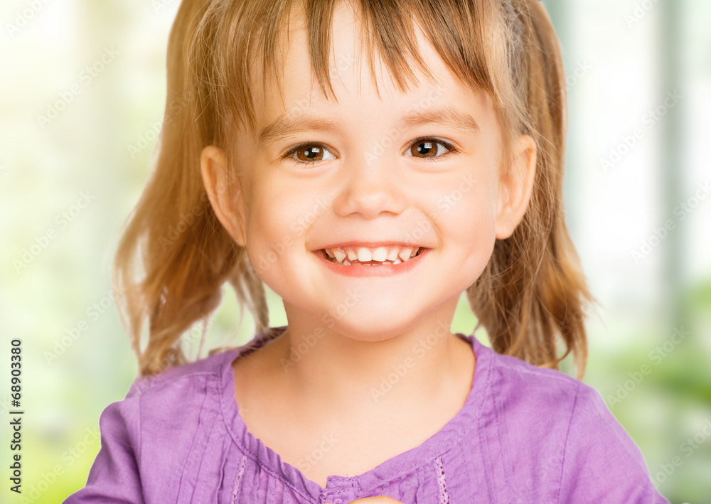 face of happy little girl child face of happy little girl child