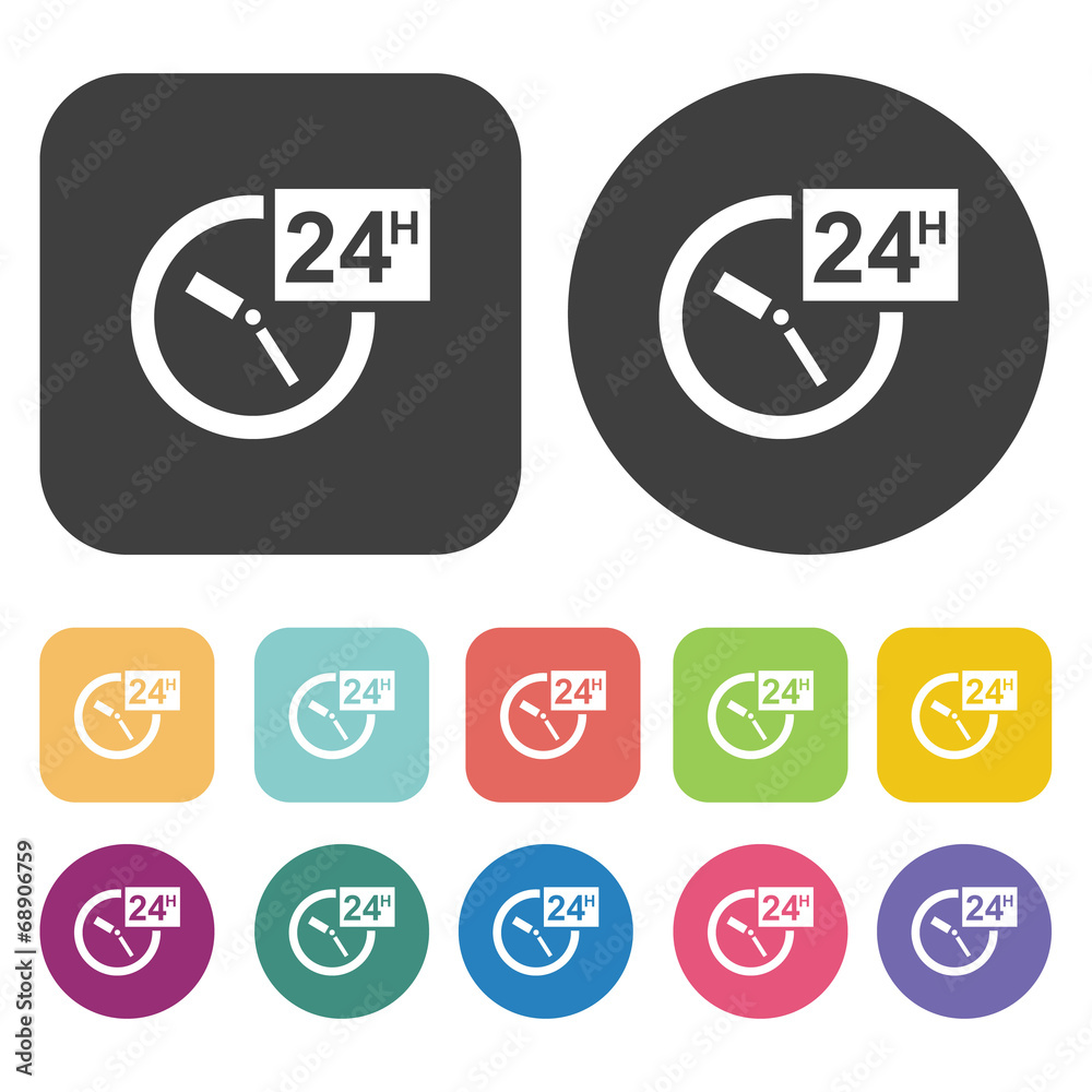 Open 24 hours a day icons. Illustration eps10 Open 24 hours a day icons. Illustration eps10