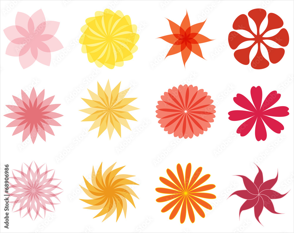 set of flowers set of flowers