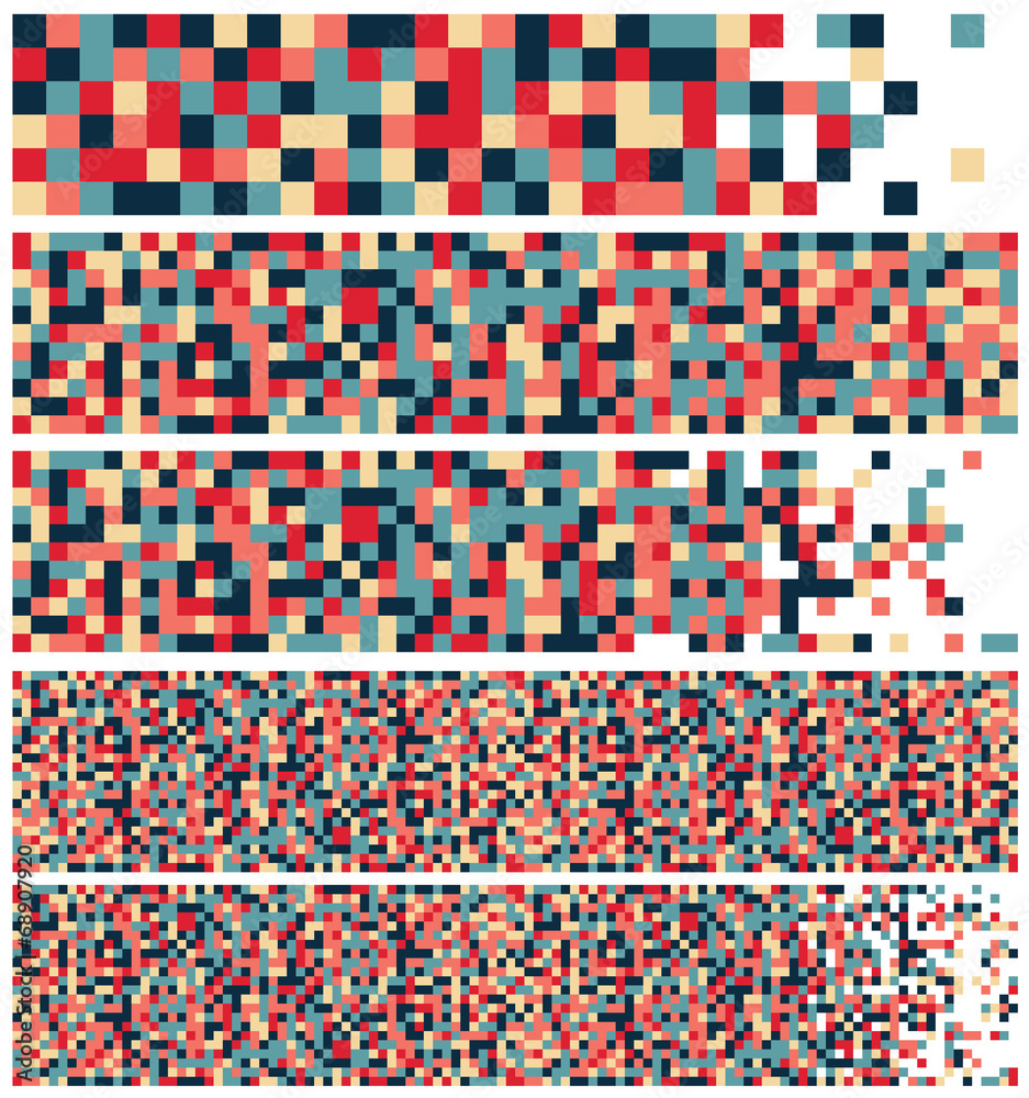 Fototapeta premium A set of vector pixel art banners