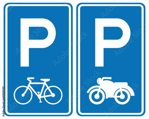 Park area sign for Bicycles and Motorcycle