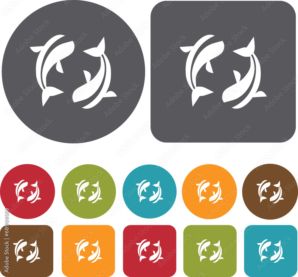 Japan icons set. Round and Rectangle colorful 12 buttons. Illust Japan icons set. Round and Rectangle colorful 12 buttons. Illust