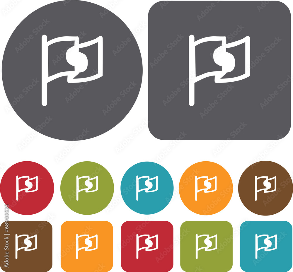 Japan icons set. Round and Rectangle colorful 12 buttons. Illust Japan icons set. Round and Rectangle colorful 12 buttons. Illust