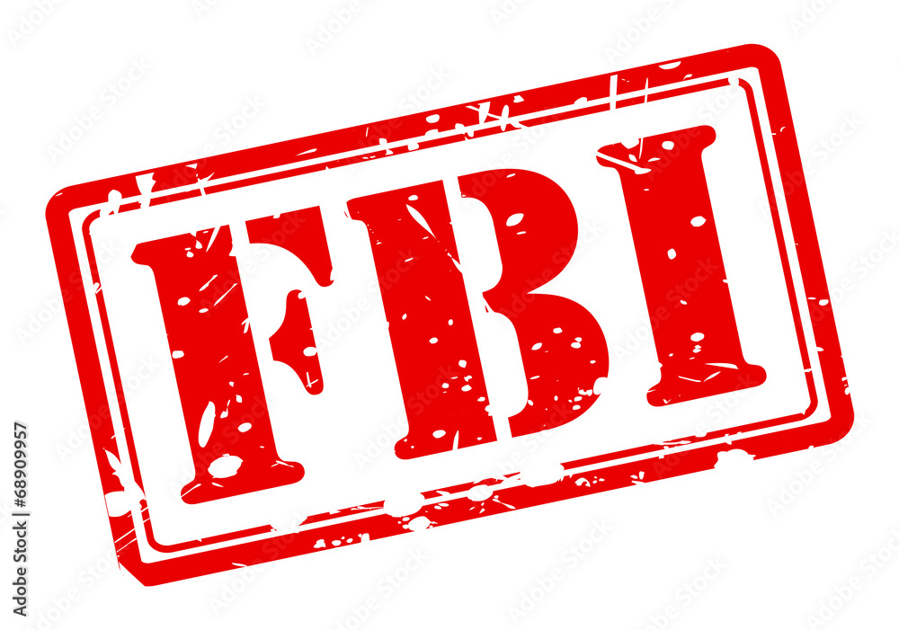 FBI red stamp text on white - obrazy, fototapety, plakaty 