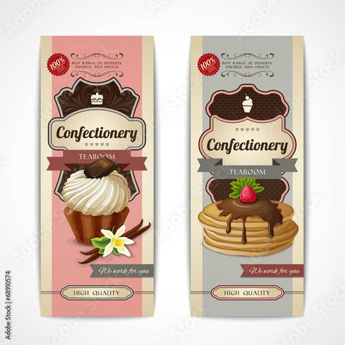 Sweets vintage banners vertical
