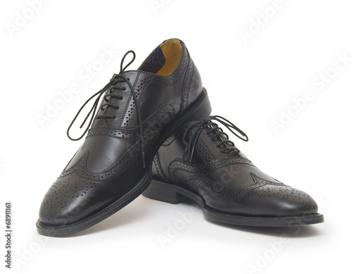 The black man's shoes isolated on white background.