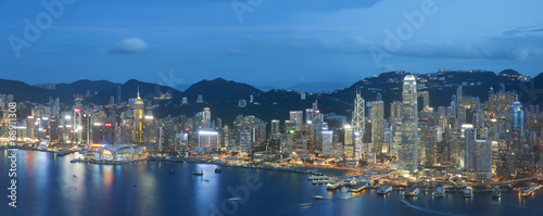 Panorama of Hong Kong at dusk