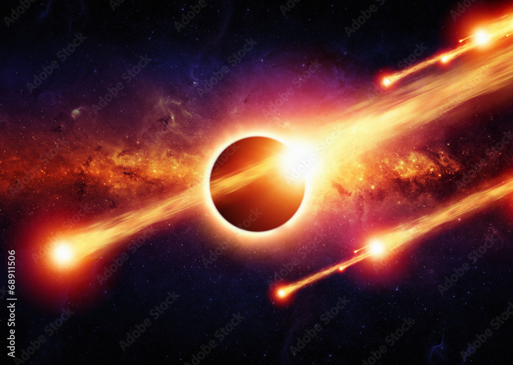 Naklejka premium Abstract space apocalypse