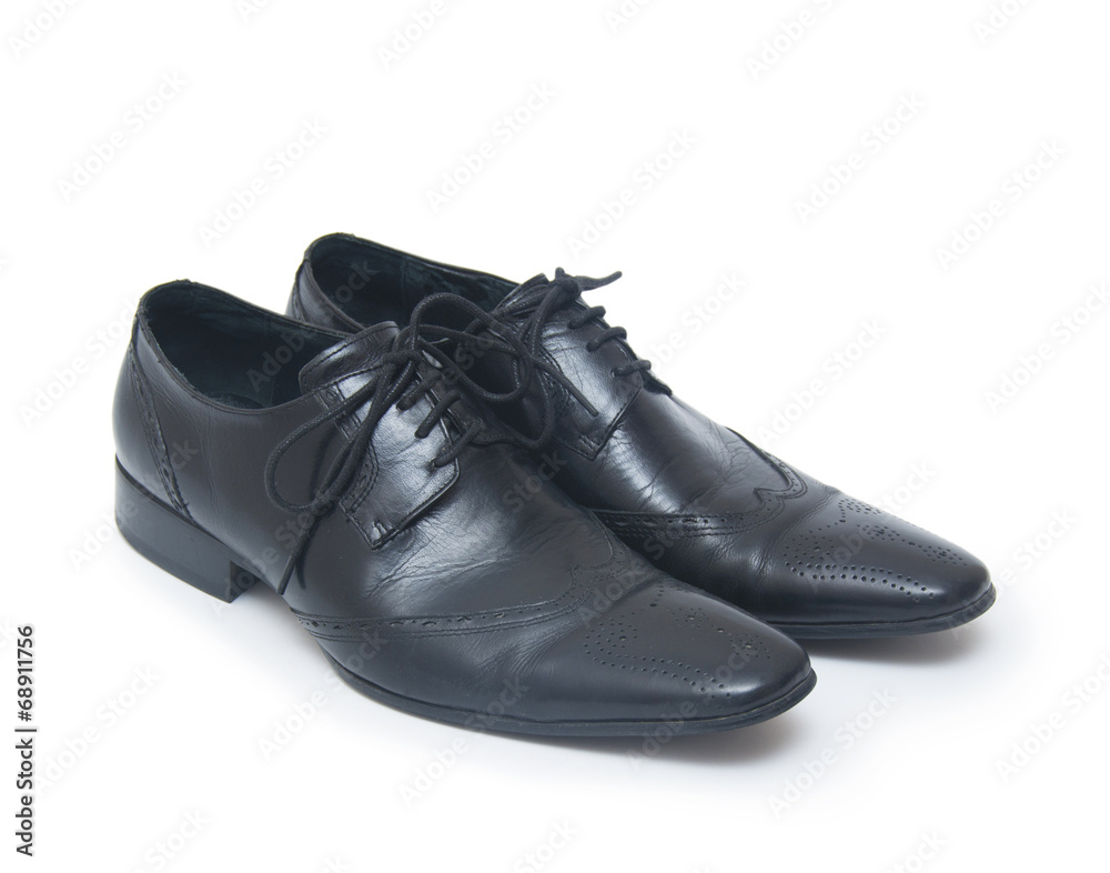 The black man's shoes isolated on white background.