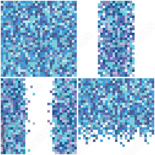A vector pixel style background in four different styles