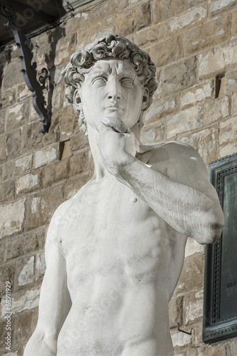 The statue of David in the Piazza della Signoria, Florence