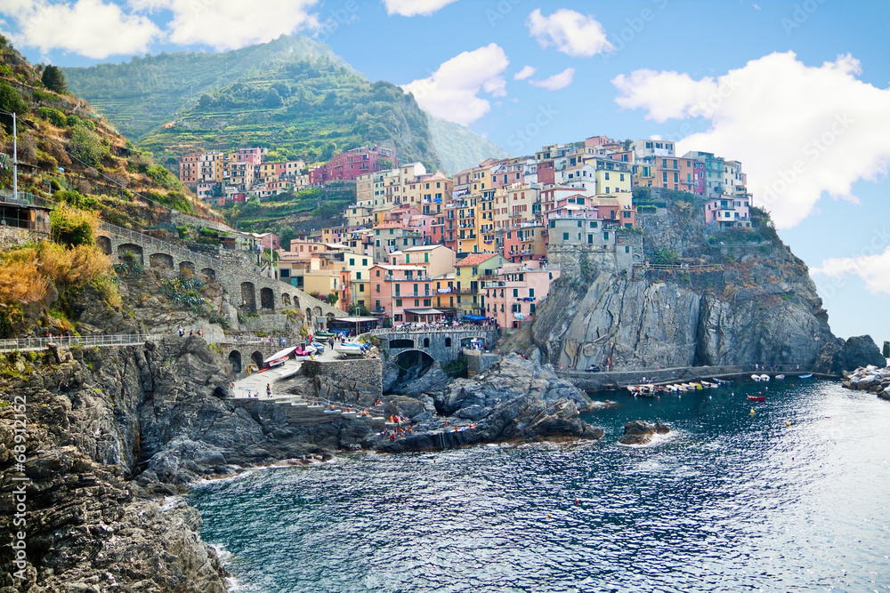 View of Manarola. Manarola is a small town in the province of La