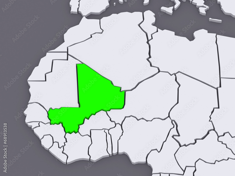 Fototapeta premium Map of worlds. Mali.