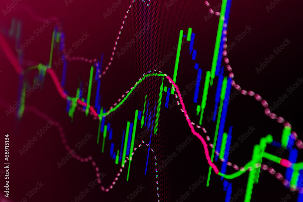 Stock finance business diagram on the screen