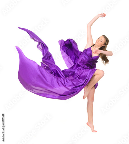 girl dancer in flying dress