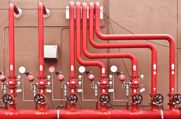 water sprinkler and fire alarm system.