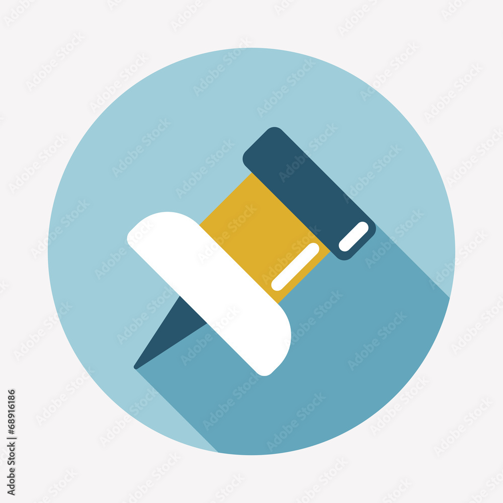 push pin flat icon with long shadow push pin flat icon with long shadow